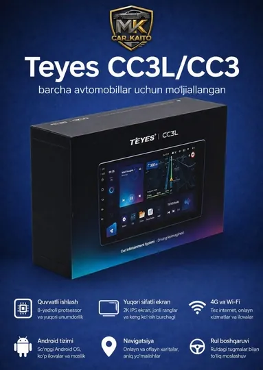 Автомонитор Teyes CC3L/CC3, предназначен для всех автомобилей