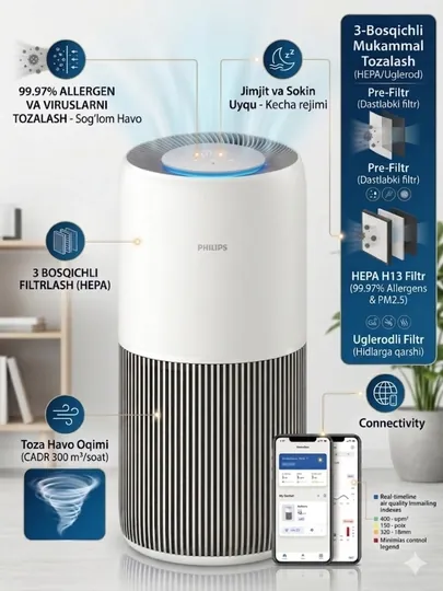 Умный очиститель воздуха Philips AC2220