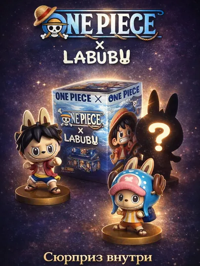 Сюрприз бокс One Piece × Labubu эксклюзивные аниме боксы коллекционные фигурки blind box