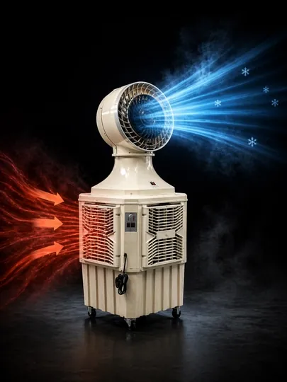 Мобильный воздухоохладитель с водяным охлаждением мощный air cooler — TECHNAV-AIRCS5S-КРЕМОВ