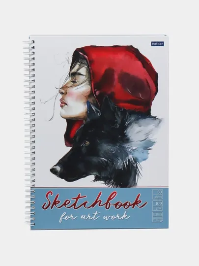 Тетрадь SketchBook, 50 листов, А4 формат, без линовки, 100г/кв.м, Фея и волк, 50Тт4Aгр_27656