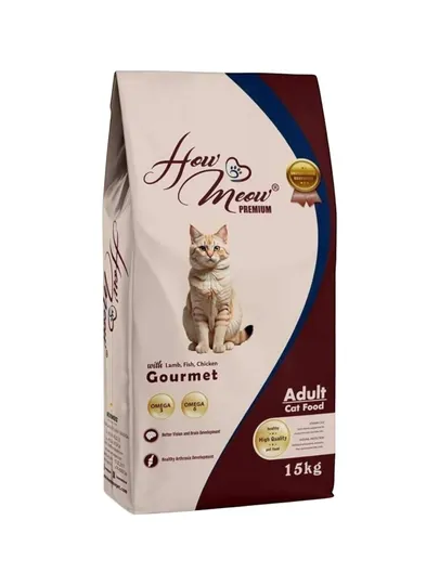 Сухой корм для кошек How Meow Gourmet "Ассорти с ягненком, курицей и рыбой" 15кг