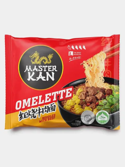 Лапша быстрого приготовления Master Kan, с омлетом, пакет, 110 г