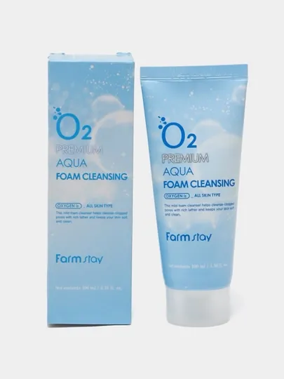FARMSTAY Пенка для лица очищающая с кислородом O2 Aqua Foam Cleansing