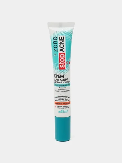 Крем для лица ACNE, двойной контроль против прыщей и жирного блеска, 20 мл, Belita