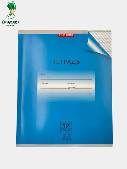 Тетрадь частая косая линия, 5 штук, 12 листов в картонной обложке