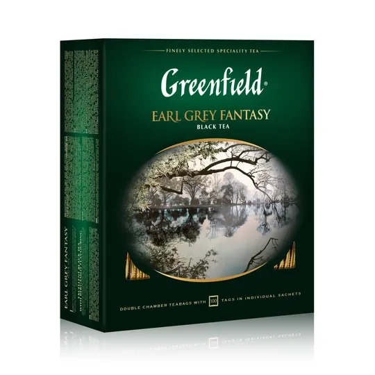 Черный чай Greenfield Early Grey Fantasy, 100 пакетиков, 200 г