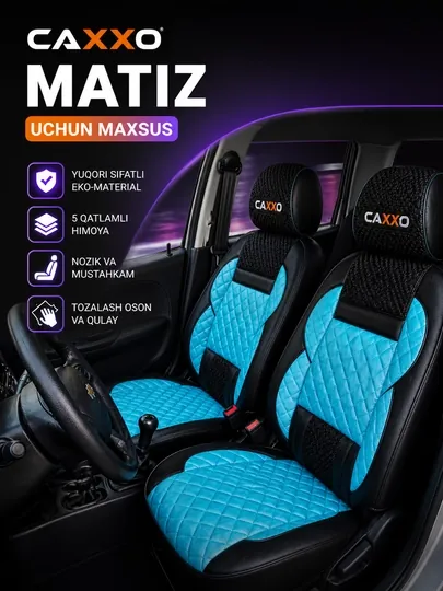 Авточехлы CAXXO для Daewoo Matiz, комплект чехлов на сиденья, экокожа