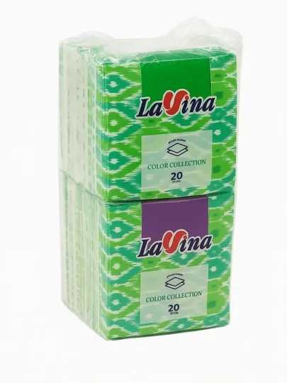 LAVINA Салфетки Lavina с узором, 1 блок 10 упаковок, в 1 упаковке - 20 штук — BUMAGA-ATLAS-ЗЕЛЕН