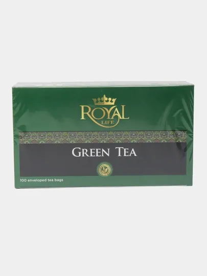 Чай зеленый Royal Life Green, 100 пакетиков, 150 г