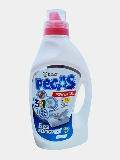 Гель для стирки "Без запаха" Pegas, автомат, 1.95 л
