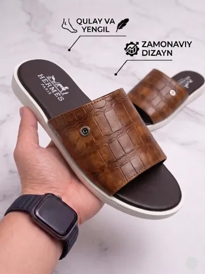 Мужские шлепанцы hermes, 39-44 — KROS999-MARIN11-БРОНЗ-39