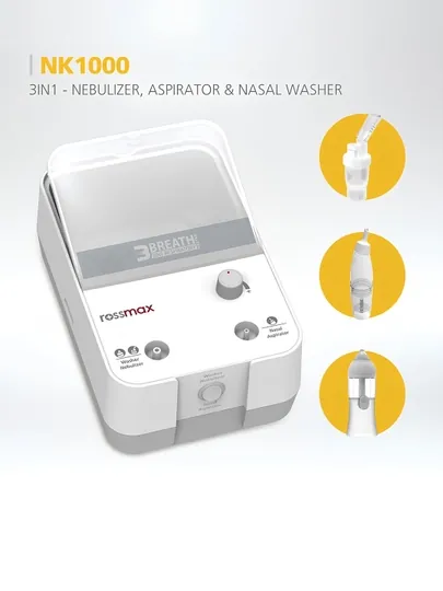 Ингалятор (небулайзер), Аспиратор, Ирригатор, NK1000 3 в 1, Rossmax