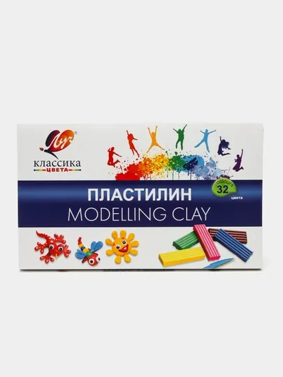 Пластилин «Классика» 32 цвета — мягкий, яркий, легко лепится. 31С 2065-08