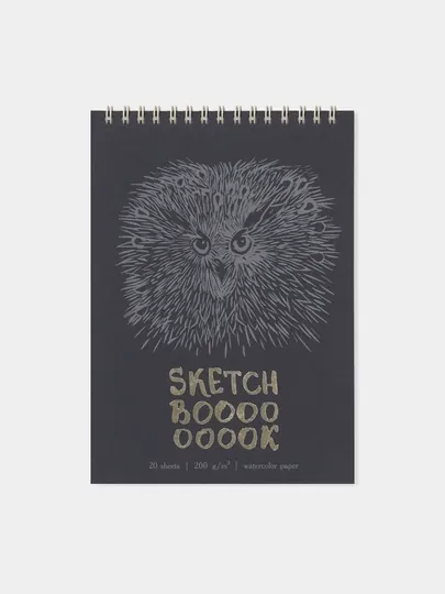 Альбом для эскизов "Серебрянная сова", спираль, А5, 20 листов, 200г/м2 — GORFAM-GR10705