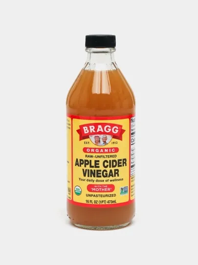 Яблочный уксус Bragg Organik, 473мл, без фильтрации