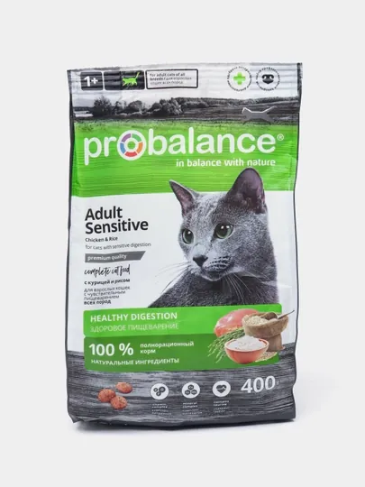 Корм "ProBalance Sensitive" для взрослых кошек с чувствительным пищеварением , 400 гр