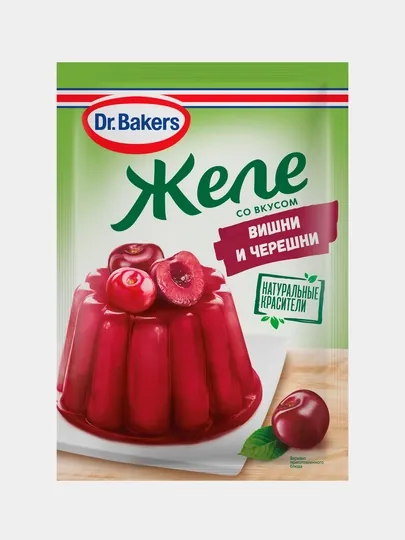 Желе для десерта Dr. Bakers, со вкусом вишни и черешни, 45 г