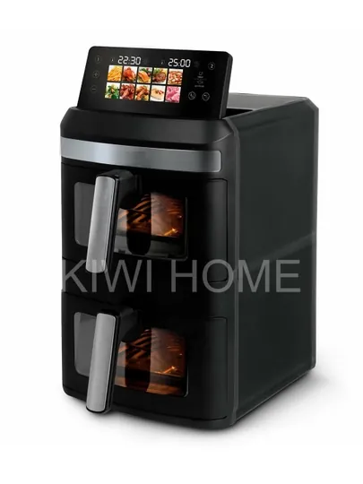 Аэрогриль электрический KITCHEN, фритюрница для готовки без масла, 12-14л, 3000 Вт, 2 тэна — BNK7633-AEROGRILKITCHEN-ЧЕРН