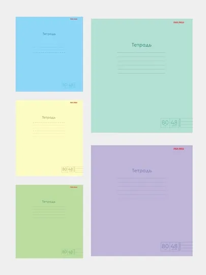 Тетрадь А5, 48 листов, клетка, "PASTEL МИКС" 5 шт