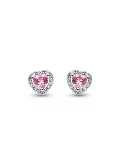 Серьги из серебра 925 пробы с фианитами в форме сердца