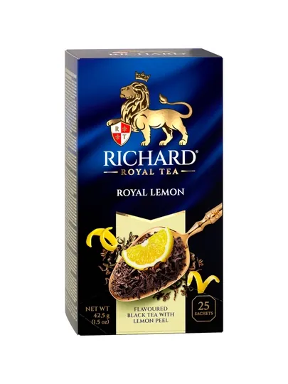 Чай Richard "Royal Lemon", черный, ароматный, 25 сашетx1,7 г