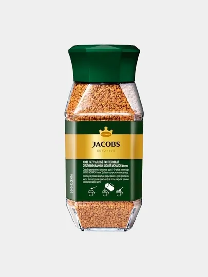 Кофе растворимый Jacobs Monarch Intense, стеклянная банка, 47.5 г