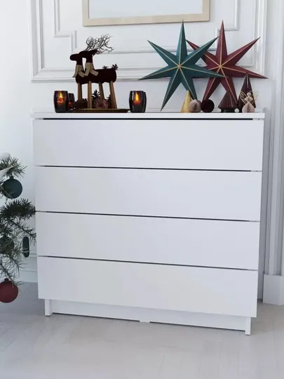 Комод hi-tech, с 4 ящиками, Martin 73x70x33 — SIFATMB-KOMBEZRUCH70-БЕЛЫЙ