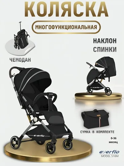 Коляска чемодан детская Eyerflo с большой сумкой, прогулочная детская коляска, трансформер