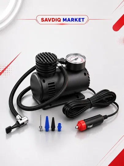 Автомобильный насос c манометром, компрессор электрический 12v — GREYSIS-AVTNSOS