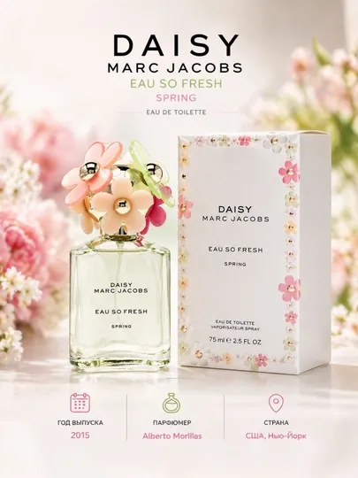 DAISY, MARC JACOBS, Весна, Уникальный и элегантный женский парфюм, 75 мл