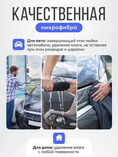 Автомобильная тряпка из микрофибры, полотенце для мойки авто