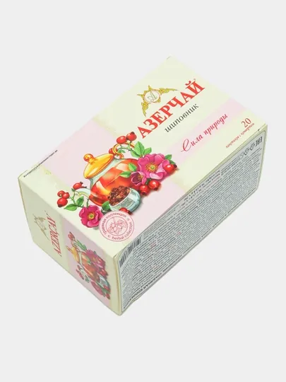 Черный чай Азерчай "Сила природы", с шиповником, 20 пакетиков, 1,8 г — AZERCAY-00236