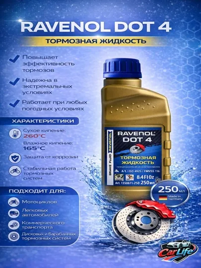 Тормозная жидкость RAVENOL DOT 4