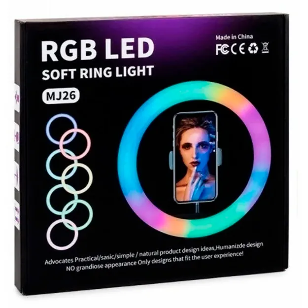 Кольцевая лампа RGB LED MJ26 (26см) без штатива 28346