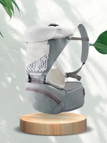 Рюкзак - слинг, сумка кенгуру для переноски ребенка, сумка для мам — BABYBE1-HIPSIT-СЕРЫЙ