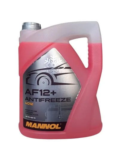 Антифриз MANNOL AF12+ 5L — готовая охлаждающая жидкость -40°C, красный цвет
