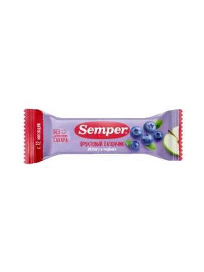 Semper Фруктовый ломтик Semper Яблоко и черника (15грx12)