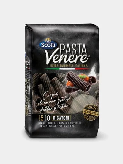 Паста RISO SCOTTI Venere Integrale Rigatoni, 400 г