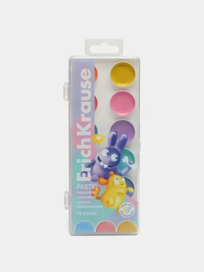 Краски акварельные ErichKrause Jolly Friends Pastel 12 цветов 61370 q0000053428