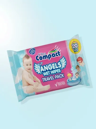 ULTRA COMPACT Детские влажные салфетки "Angels" 20шт