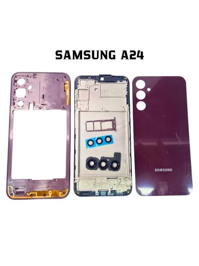 Корпус Samsung A24 комплект – задняя крышка, рамка, лоток SIM, стекло камеры, кнопки