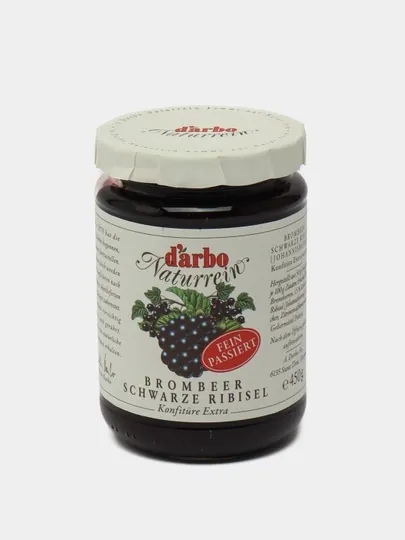 Черная смородина и Голубика/Darbo All Natural Jam Blackberry Blackcurrant sieved — MUTTI-P08C7EA