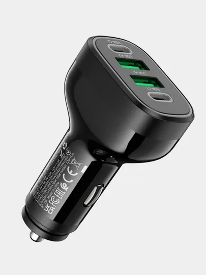 Автомобильное зарядное устройство, Hoco NZ11, Guide PD72W 2C2A (PD/QC/FCP/AFC), Без кабеля