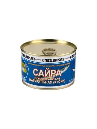 Спецзаказ — сайра натуральная, кусочками, 250 г, консервированная