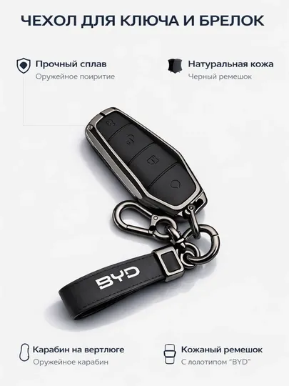 Красивый кожаный чехол для ключа BYD