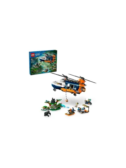 Конструктор LEGO City 60437 Вертолёт исследователя джунглей, 881 деталь