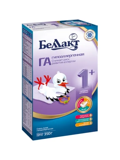 Смесь гипоаллергенная Беллакт ГА 1 и ГА 2+ 300 г, 0–12 месяцев