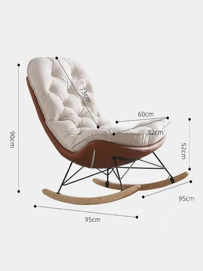 Кресло качалка кресло для отдыха rocking chair мягкое кресло — MARTTOP-KACHAL89-МОЛОЧ