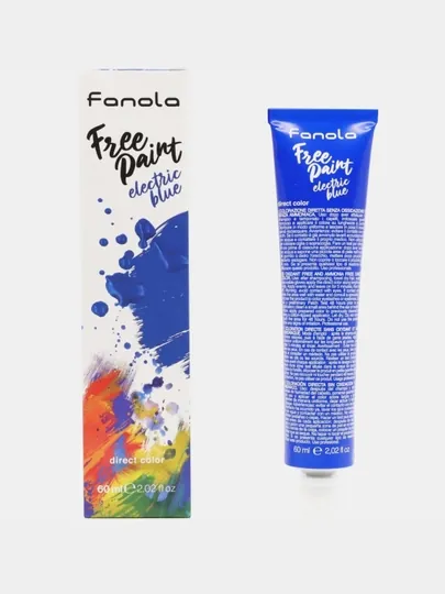 Безаммиачная краска - прямого окрашивания - Электро Синий FANOLA FREE PAINT, 60 мл
